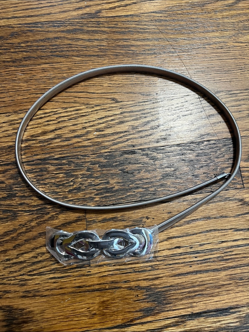 Silver stretch-Link Skinny Belt